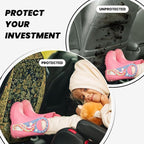William Morris Greenery Forest Tree Floral Animals Blue Green Car Seat Back Kick Protectors Kick Mats With Storage Pockets For Vehicles To Protect From Dirt Mud Scratches 2 Pack