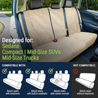 Back Seat Towel Seat Cover for Cars; Great for After Gym Workouts, Dogs, and Outdoor Activities; Universal Fit for Cars SUVs Vans Trucks Rear Seats, EZ fit, Non Slip Grip, Tan