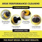 Nylon Attachment Set for Bathroom Cleaning - Power Scrubber Brush Kit for Bathtub, Shower, Tile, and Grout - All-Purpose Household Cleaning Brushes for Drill - Electric Grout Cleaner Kit