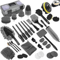 Car Detailing Kit, Car Detailing Brush Set, Car Cleaning Kit, Auto Detailing Tools for Interior Exterior Wheels, Professional Car Wash Accessories with Windshield Cleaning Tool and Storage Box(Grey)