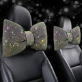 4 PCS Bling Car Pillows,Rhinestones Bowknot Car Headrest Pillow,Car Neck Pillow for Driver Relax Necksupport,Sleeping Travel Support Neck Pillow,Shiny Diamond Interior Accessories for Women,colorful