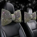 4 PCS Bling Car Pillows,Rhinestones Bowknot Car Headrest Pillow,Car Neck Pillow for Driver Relax Necksupport,Sleeping Travel Support Neck Pillow,Shiny Diamond Interior Accessories for Women,colorful