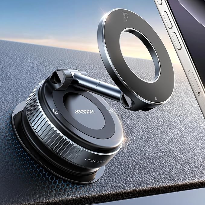 Magsafe Car Mount, Car Mount for iPhone with Strong Magnet, 360° Metal Strut Vacuum Suction Cup Phone Mount for iPhone 17 Air Pro Max/16 15 14 13 12 Series& Android Magsafe Case, Dark Blue