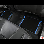 Leather Steering Wheel Cover and Waterproof Car Floor Mats,Microfiber Universal Car Combo Fit for 95% Sedan,SUV,Cars,14.5-15inch Sporty Anti-Slip Safety Comfortable Design(Black＆Blue)