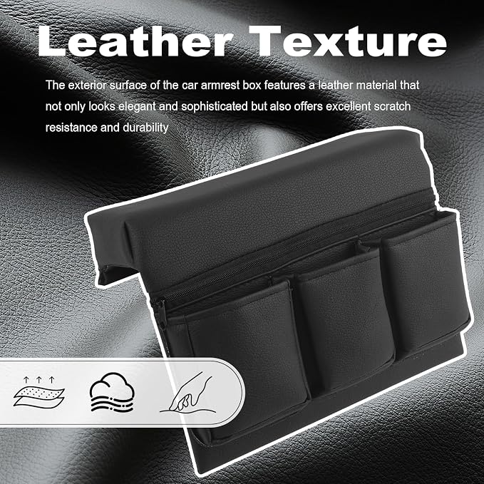 Car Armrest Storage Box for Window,Multi-functional Car Window Armrest Organizer with Storage Pocket for Phone/Tissue/Key,Universal Cars Door Organizer as Cars Elbow Rest Pad (Large)