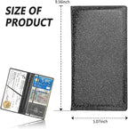 Car Registration and Insurance Holder,PU Leather Car Glove Box Organizer Car Document Holder for ID,Driver's License (Sequins Black)