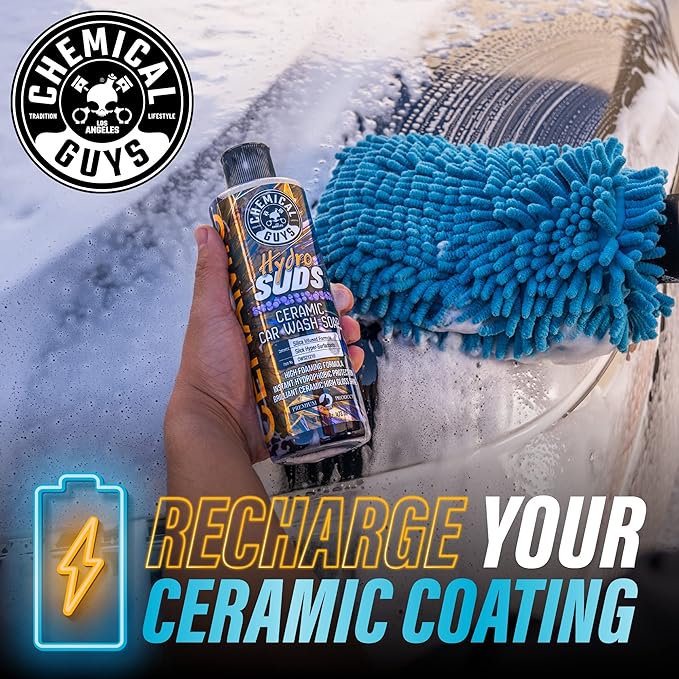 HydroSuds Ceramic Shine High Foaming Car Wash Soap - Foam Cannon Soap, Works with Foam Guns or Bucket Washes Safe for Cars, Trucks, Motorcycles, RVs, & More, Berry Scent - 64 fl oz