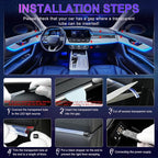 Smart LED Car Lights Interior with USB Port, LED Strip Fiber Optic Ambient Lighting Car, Wireless App Control, Sync to Music, Car Decorations Interior Accessories Gifts for Women Men, 6 in 1