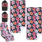 Car Seat Towel Covers with Storage Bag, 63 x 32 Inch Universal Non Slip Waterproof Sweat Protector for Car Truck, Gym Swimming Running, Machine Washable(1 Pack,Summer Flower Hibiscus)