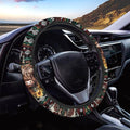 Aztec Highland Cow Sunflower Car Steering Wheel Cover Universal 15 Inch Breathable Better Grip, Cute Car Accessories Decoration for Women Men