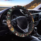 Aztec Highland Cow Sunflower Car Steering Wheel Cover Universal 15 Inch Breathable Better Grip, Cute Car Accessories Decoration for Women Men