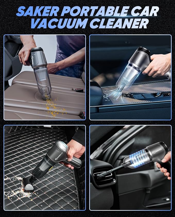 Car Vacuum Portable Cordless Handheld Car Vacuum 15000PA High Power with Brushless Motor and Blower for Cars,Office,Home Cleaning HL107B