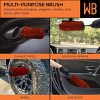 WB Premium Detailing Wheel Brush for All Vehicle Types – 17.7" Ultra-Soft and Scratch-Free Reusable Rim, Wheel, and Tire Brush for Deep Cleaning