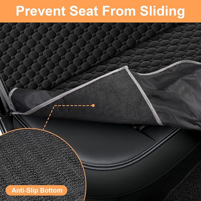 Dog Car Seat Cover for Back Seat, 2026 Upgraded 600D Heavy Duty Waterproof & Scratch-Resistant Dog Hammock for Car, Back Seat Pet Cover for Dogs with Sedan, Trucks and SUVs, Standard, Black