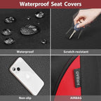 Neoprene Wetsuit Seat Covers, Waterproof Car Seat Covers Full Sets with 5mm Composite EVA, Universal Fit for Car,Sedan, SUV TrucksAnti Slip, Airbag Compatible(Black Red