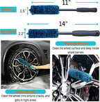 7PCS Car Wheel Rims Detail Cleaning PRO Wash Kit, Wheel Wash Mitt, Tire Brush, 2PCS Soft Wheels Brush, Detailing Brush, and Tire Dressing Pads, Microfiber Dry Towel Scratch-Free Cleaning