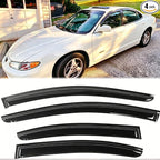 Rainproof Side Window Wind Deflectors for 2004-2008 Pontiac Grand Prix, Tape-on Sun Rain Guard Sets,Nice Window Visors for Cars,Vent Deflector for 2004-2008 Pontiac Grand Prix 94003