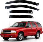 KPY Rain Guards Fit for 1995-2005 Chevy S10 Blazer/GMC S15 Jimmy, Out-Channel Window Visors Vent Wind Deflectors 4PC, Car Accessories for 98-01 GMC Envoy, 96-01 Oldsmobile Bravada (4-Door)