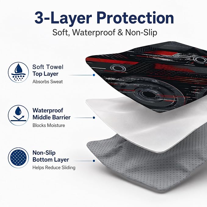 Car Seat Towel Cover 2 Pack for Front Seats, Sweat Absorbent Car Seat Protector with Non-Slip Backing, Waterproof Towel Car Seat Covers for Runners, Gym, Swimming, Beach, Pets, Cyber Motion