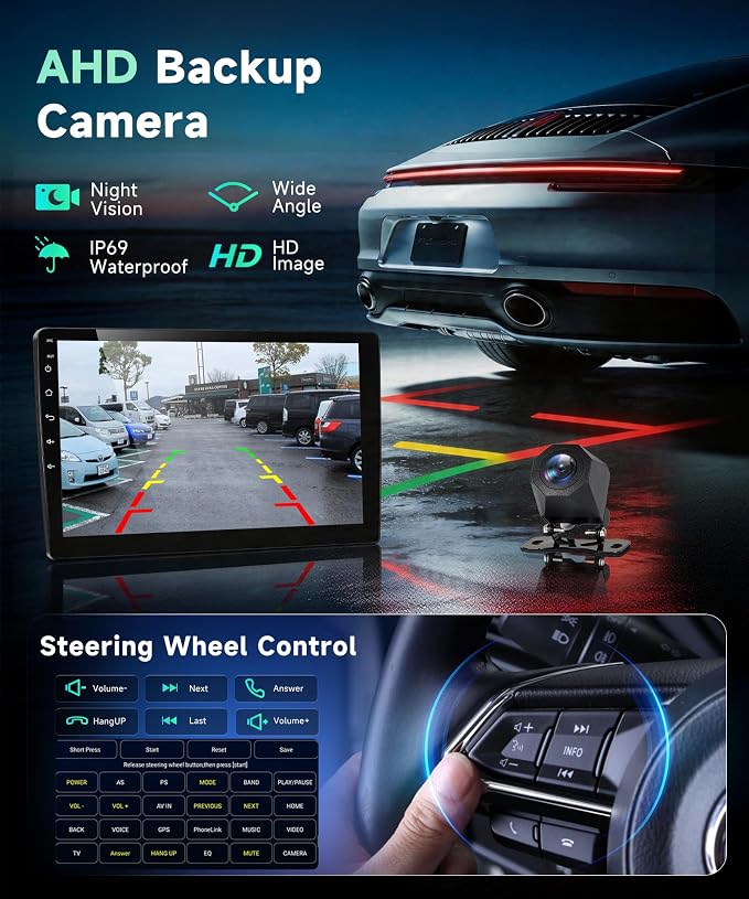 [5G WiFi & 1280 * 720] for Toyota Camry 2006-2011 with Manual A/C Car Radio, 10.1” IPS HD Touch Screen,Wireless CarPlay Android Auto Bluetooth GPS FM RDS SWC Backup Camera(2G+64G)