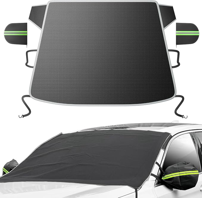 DMJN [2026 Upgraded] Car Windshield Cover for Ice and Snow, Windshield Snow Cover for Winter Snow & Frost, 700D Heavy-Duty, Suitable for Cars, SUVs, and Trucks-Large