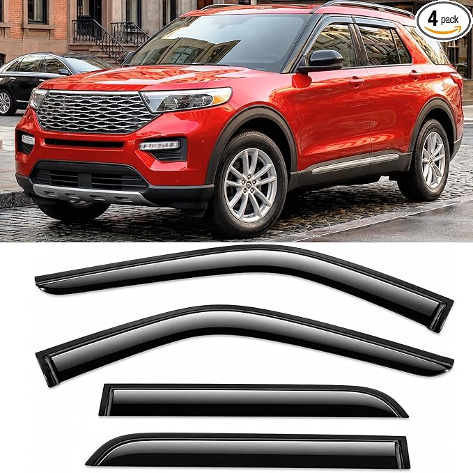 2020-2026 Tape-On Rain Guards for Ford Explorer Extra Thick Side Window Visor Deflectors XLT Limited Timberline ST King Ranch Platinum 2021 2022 2023 2024 2025