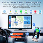 Largest 11.3" Portable Apple Carplay Screen, Wireless Car Play & Android Auto Touch Screen, Car Stereo with App View/4K Dash Cam/Backup Camera/Mirror Link/Voice Control/Music Play