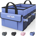 Trunk Organizer - Car Organizer with 5 Pockets, Trunk organizer for SUV, Sedan & Van, Car Organization with Sturdy Base Panel for Car Accessories, Blue, 2 Compartments, 21.3"×12.6"×10.6"