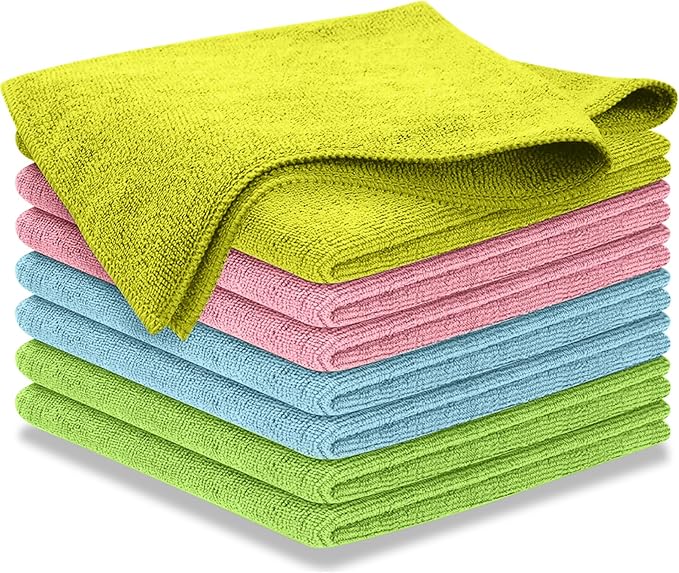 Premium 300GSM Microfiber Cleaning Cloth - 12.5"x12.5" High Performance - 1200 Washes, Ultra Absorbent Microfiber Towels for Cars Undercarriage, Rims & Engine Bay Cleaning - Microfiber Cloth