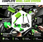 XINDELL Wheel & Tire Cleaning Kit, Deep-Reach Wheel Brush Set for Rims, Spokes, Lug Nuts and Tire Sidewalls, Scratch-Safe Car Detailing Tools with Covered Tire Shine Applicator | Not Just a Brush — A Complete Tire & Wheel Care System