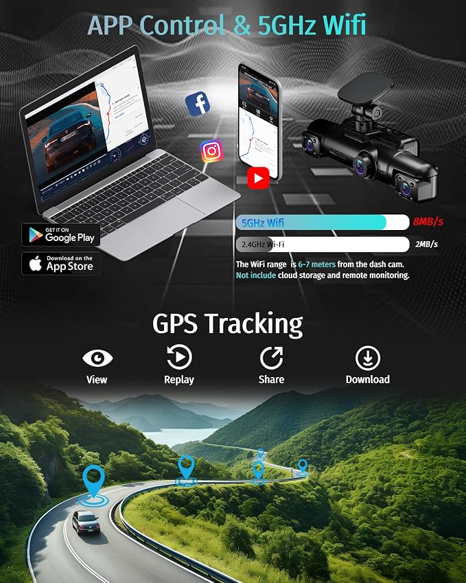 Neideso 5 Channel 360° Dash Cam Front and Rear, 4K + 3*1080P, STARVIS 2 Sensor, AI Driver Fatigue Alert, 5GHz WiFi GPS Car Dash Camera, HDR Night Vision, Free 128GB Card, 24H Parking Mode, N900Ultra