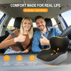Car Seat Cushion with Lumbar Support Pillow, Car Back Support | L-Shaped Ergonomic Memory Foam Seat Cushion, Car Seat Cushions for Driving, Driver Cushion and Back Support for Car, B&G