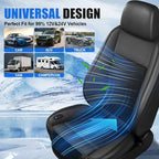 Cooling Car Seat Cushion – 3 Speeds Adjustable Ventilated Car Seat Cover for Cars Without AC, Breathable Automotive Cooling Seat Covers for Cars, 12V Plug & Play, Black (1 Pack)
