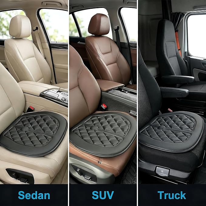 Memory Foam Car Seat Cushion for Driver - Heightening Seat Pad for Short Drivers, Relieves Pressure for Long Drives - Non-Slip Car Booster Cushion for Office, Truck, Wheelchair
