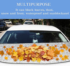 Car Front Windshield Cover Shade, 66.9"×17.7" Windshield Snow Cover for Fallen Leaf Dust and Snow, Universal Windshield Protector for All Seasons(Silver)