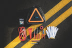 PICNIC TIME NFL Roadside Emergency Car Kit, Auto Vehicle Safety Road Side Assistance with Jumper Cables and Car Tool Kit, (Black with Orange Accents)