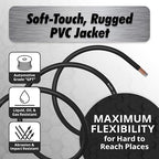 1/0 Gauge Wire (25ft) - Copper Clad Aluminum CAA Automotive Wire, Car Amplifier Power & Ground, Battery, Car Audio Speaker, RV Trailer Welding Cable