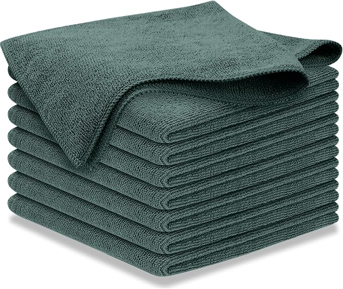 Premium 300GSM Microfiber Cleaning Cloth - 12.5"x12.5" High Performance - 1200 Washes, Ultra Absorbent Microfiber Towels for Cars Undercarriage, Rims & Engine Bay Cleaning - Microfiber Cloth