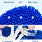 62" Car Wash Brush Kit Mitt Mop Sponge with Long Handle Chenille Microfiber Car Cleaning Brush Kit Supplies Car Washing Mop Kit Car Care Kit of Scratch-Free Replacement Head for Car RV Truck