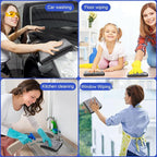 12 Pcs Microfiber Towels for Cars, 800 GSM Plush Drying Cleaning Cloth Bulk, 16 x 16 Inch Thick Absorbent Wash Detailing Towels for Car Polishing, House, Kitchen Cleaning(Gray)