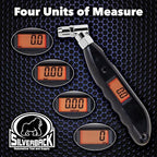 Silverback Digital Tire Pressure Gauge, 0-150 PSI. Tire Pressure Gauge for Car, Truck, Motorcycle, RV's, ATV's, Dirt Bikes, Lawn Tractor & Bicycle Tires. Backlit LCD Screen with 4 Unit Measurements.