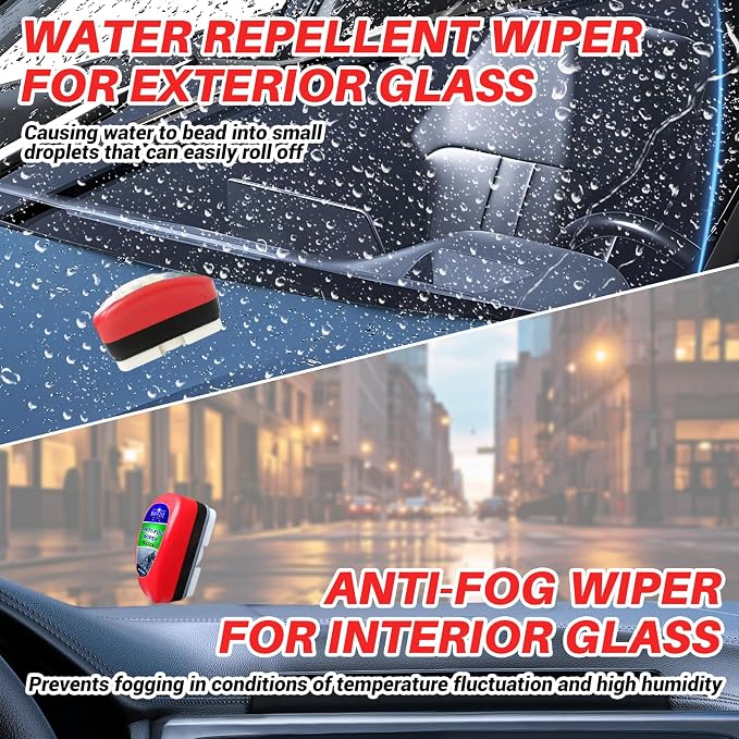 Car Water Repellent & Anti-Fog for Windshield – Quick Interior & Exterior Glass Treatment Bundle, Rain Repellent & Antifogging Fluid for Windows, Mirrors, Paint – Pack of 2