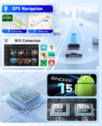 4G+128G Car Radio Stereo for Mercedes Benz Smart Fortwo 2011-2015, 9" HD in-Cell Touch Screen/Android 15/Wireless CarPlay/Android Auto/GPS/WiFi/5.0Bluetooth/FM/RDS/SWC/AHD Backup Camera