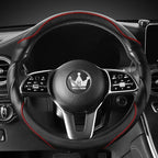 3D Car Steering Wheel Cover Comfort Grip Massage Sporty Anti-Slip Carbon Fiber Faux Leather for F150, Trucks, Jeep, Van, Car Handle Covers for All Seasons, 15.2-16in, Red