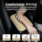 Car Center Console Cover, Upgraded Leather Car Armrest Cushion, Universal Waterproof Cushion Pad, Non-Slip Car Interior Accessories, Fits Most Sedans SUVs Trucks (Beige)