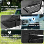 Oxford Front Door Storage Pockets Box, 2PCS Door Storage Pockets for 2011-2018 Jeep Wrangler JK JKU Accessories 2/4-Door, Door Net Pocket Replacement
