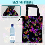 Car Garbage Bag Watercolor Colorful Butterflies Hanging Canvas Car Trash Bag Waterproof Drawstring Car Back Seat Organizer for Car Back Front Seat Console with Adjustable Buckle