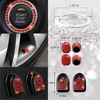 27 PCs Red Bling Car Accessories Set for Women, Steering Wheel Covers Universal Fit 15 Inch, Bling License Plate Frame, Bling Phone Holder, Bling Car Coasters (Red Diamond)