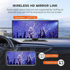 Largest 11.5" Portable Apple Carplay Screen for Car, 4K Wireless Car Play & Android Auto, Upgrade Touchscreen with Dash Cam, App Control/Loop Recording/Backup Camera/Mirror Link/GPS/FM