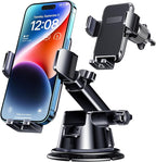 Car Phone Holder Mount, [Military-Grade Suction & Super Sturdy Base] 3 in 1 Universal Phone Mount for Car Dashboard Windshield Air Vent Dash Pad Car Mount for iPhone Android Smartphone